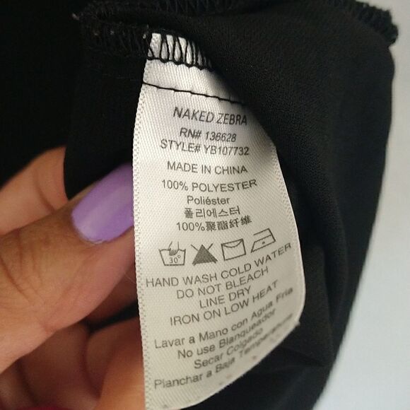 Naked Zebra Braided Detail Blouse Black size Small - Picture 4 of 7